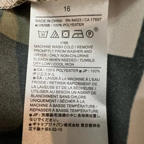 Banana Republic Factory Olive Green Black Cream Twist Front Dress. Size 16. NWT. - Picture 15 of 15